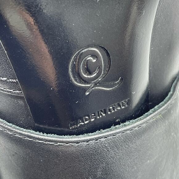 Alexander McQueen Leather Upper Black Boots for Women for  Alexander McQueen Black Leather Block Heel Buckle Bootie Ankle Boots SZ 36.5 6.5